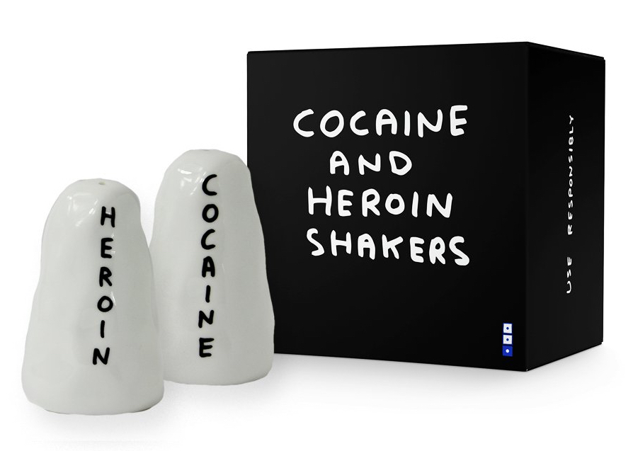 Heroin and Cocaine Salt & Pepper shaker by David Shrigley