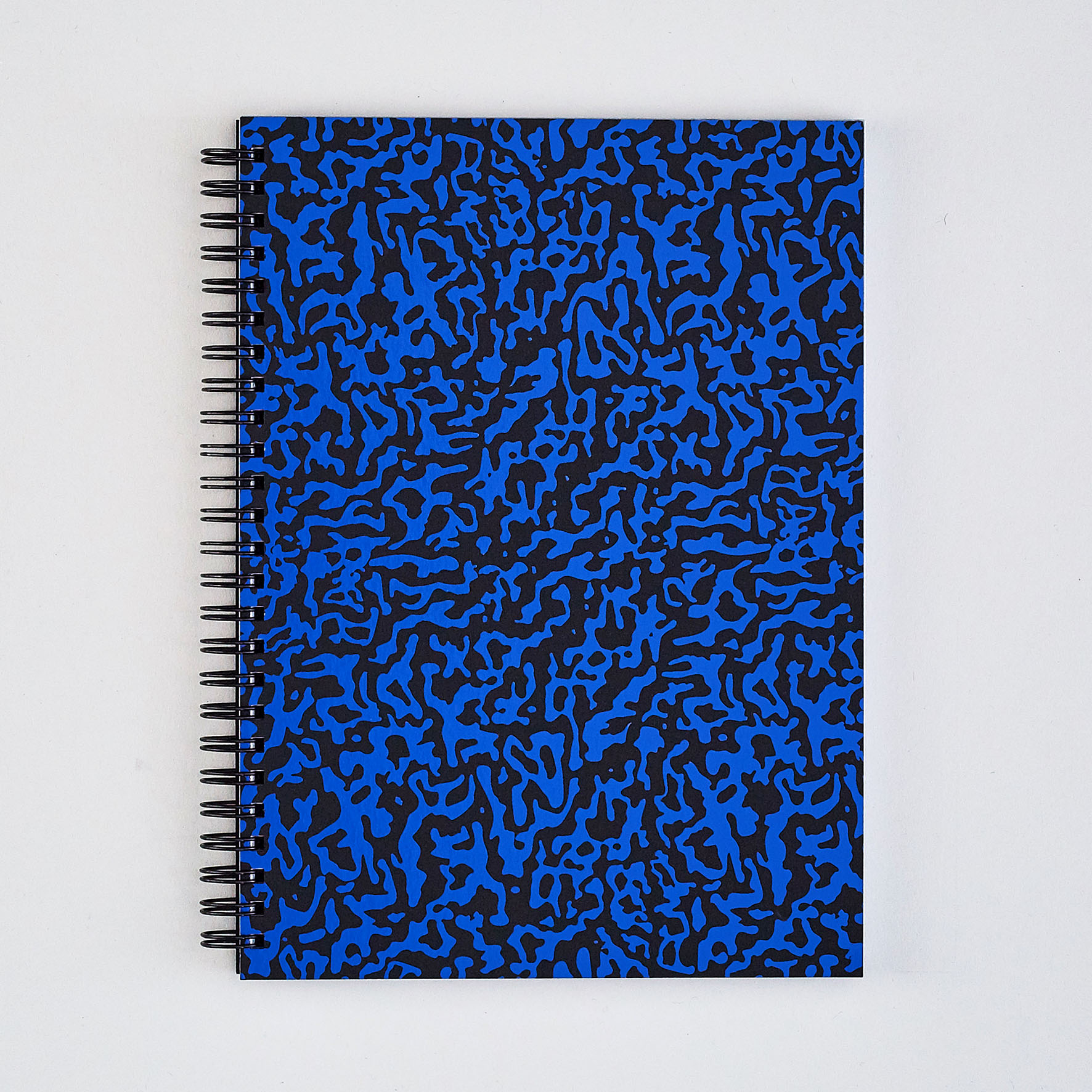 Wrap Notebook: Large Ripple Blue/Black