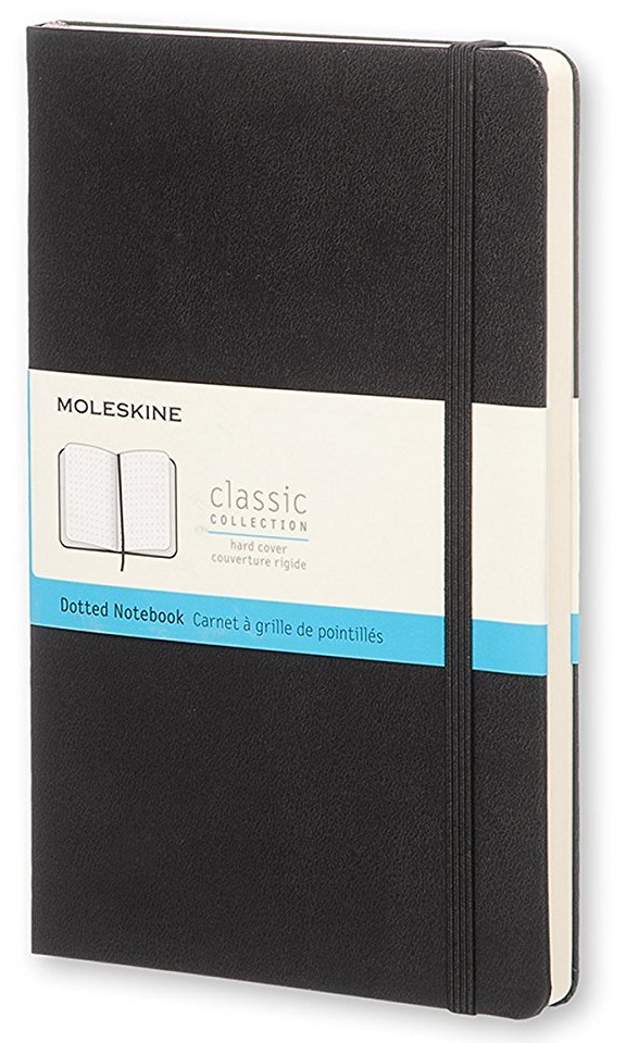 Moleskine Classic Notebook (Large, Dotted, Black, Hard Cover)
