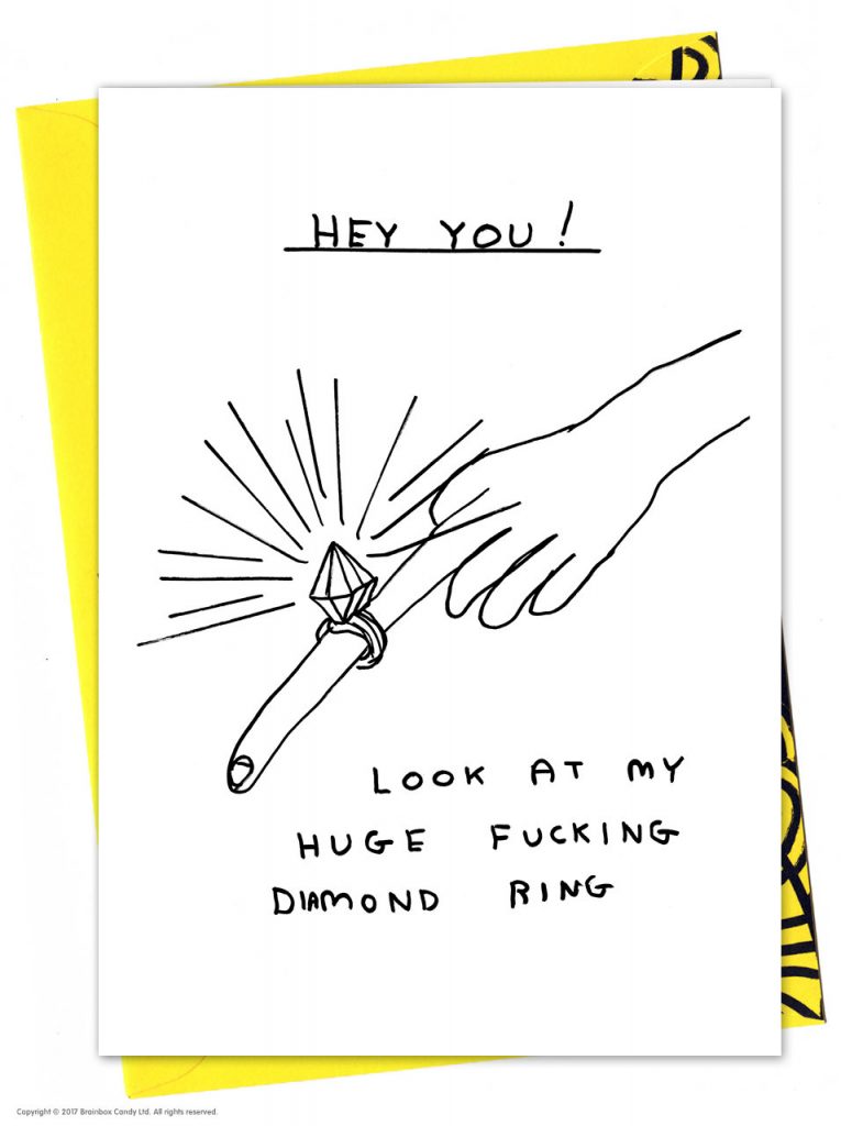 David Shrigley Greetings Card – Huge Fucking Diamond Ring