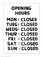 David Shrigley Opening Hours Postcard