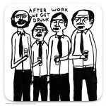 David Shrigley After Work Coaster (Pack of 6)