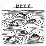 David Shrigley Beer Swimmers Coaster (Pack of 6)