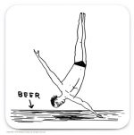 David Shrigley Beer Diver Coaster (Pack of 6)