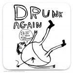 David Shrigley Drunk Again Coaster (Pack of 6)