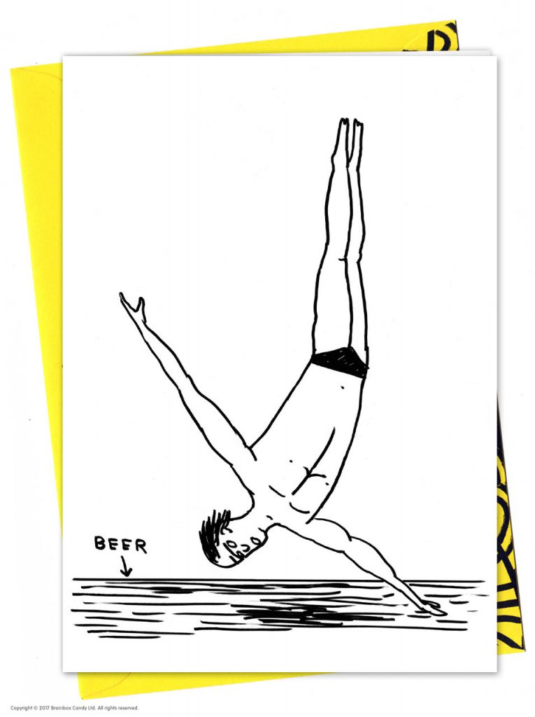 David Shrigley Greetings Card – Beer Diver