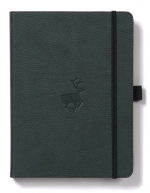 Dingbats* A5+ Wildlife Green Deer Notebook Plain