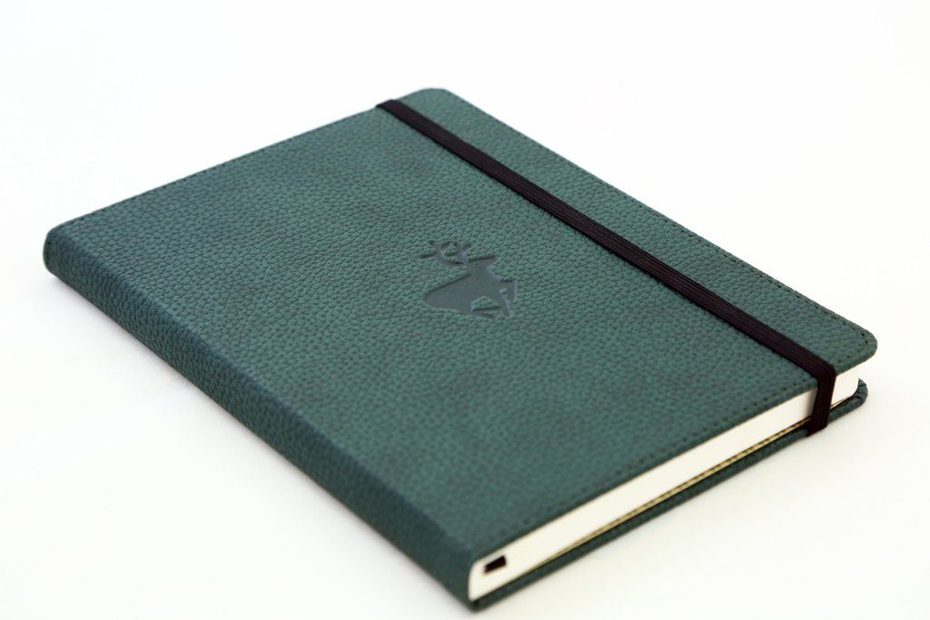 Dingbats* A5+ Wildlife Green Deer Notebook Plain