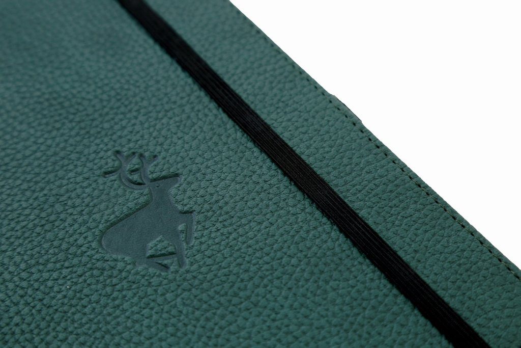 Dingbats* A5+ Wildlife Green Deer Notebook Plain