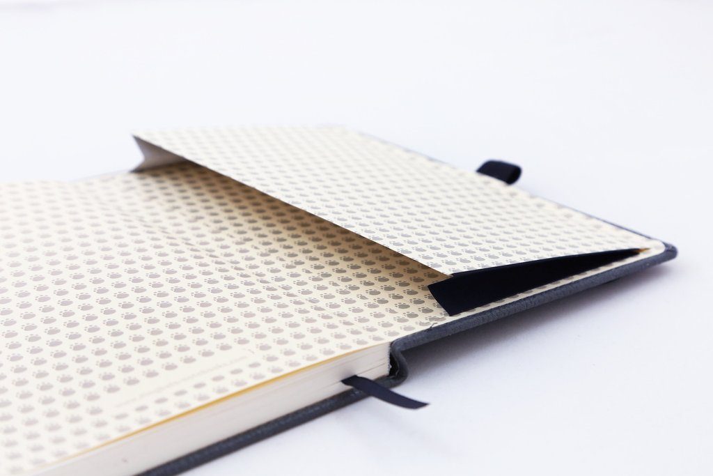 Dingbats* A5+ Wildlife Grey Elephant Notebook Dotted