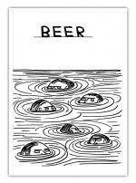 David Shrigley A6 Notebook - Beer Swimmers
