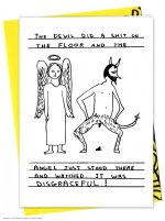 David Shrigley Greetings Card - Devil Did a Shit