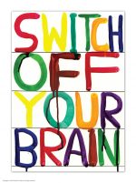 David Shrigley Postcard - Switch Off Brain