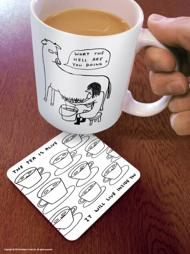 David Shrigley Coaster - The Tea Is Alive