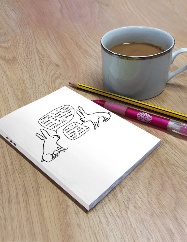 David Shrigley A6 Notebook - Live In Harmony