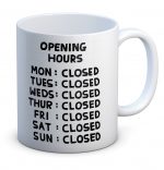 David Shrigley Boxed Mug - Opening Hours