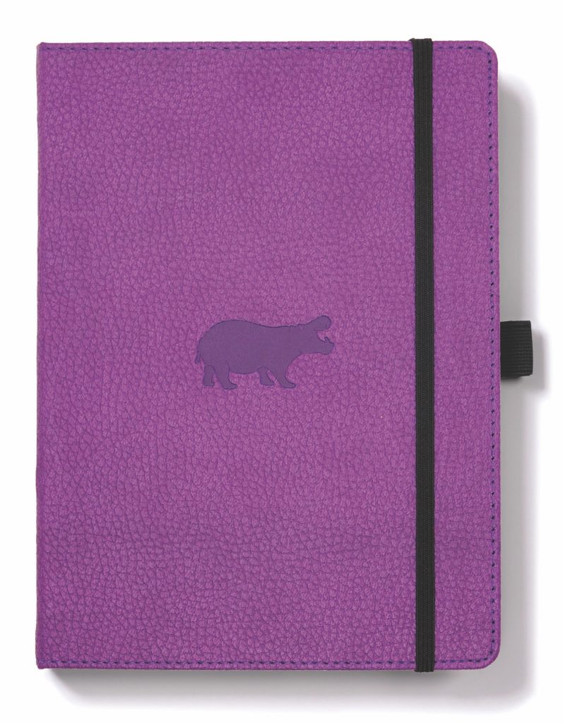 Dingbats* A5+ Wildlife Purple Hippo Notebook Lined