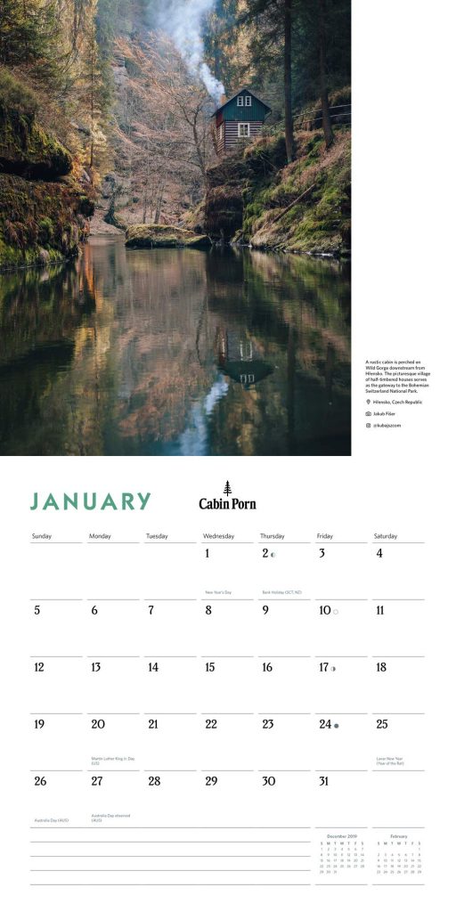 Cabin Porn 2020 Wall Calendar