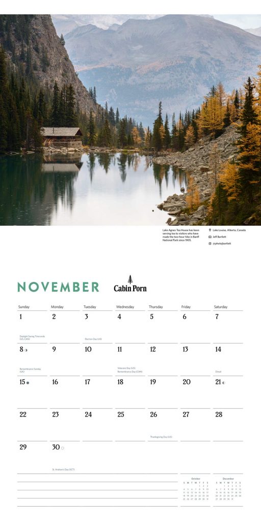 Cabin Porn 2020 Wall Calendar