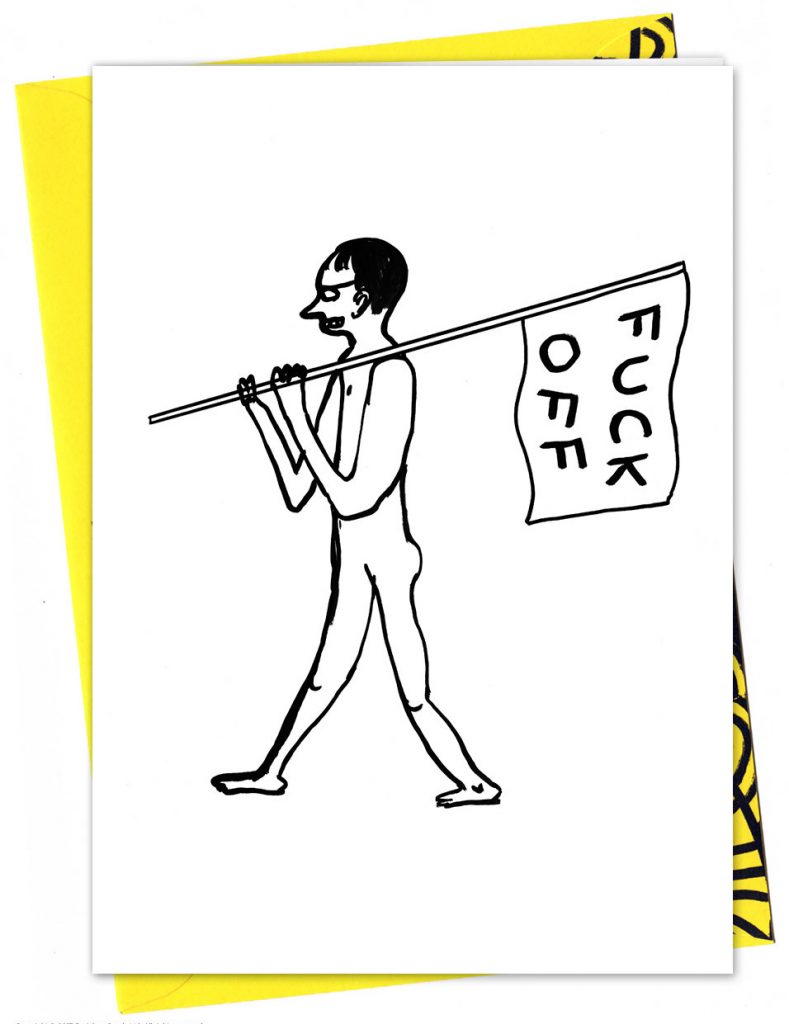 David Shrigley Greetings Card – Fuck Off Flag