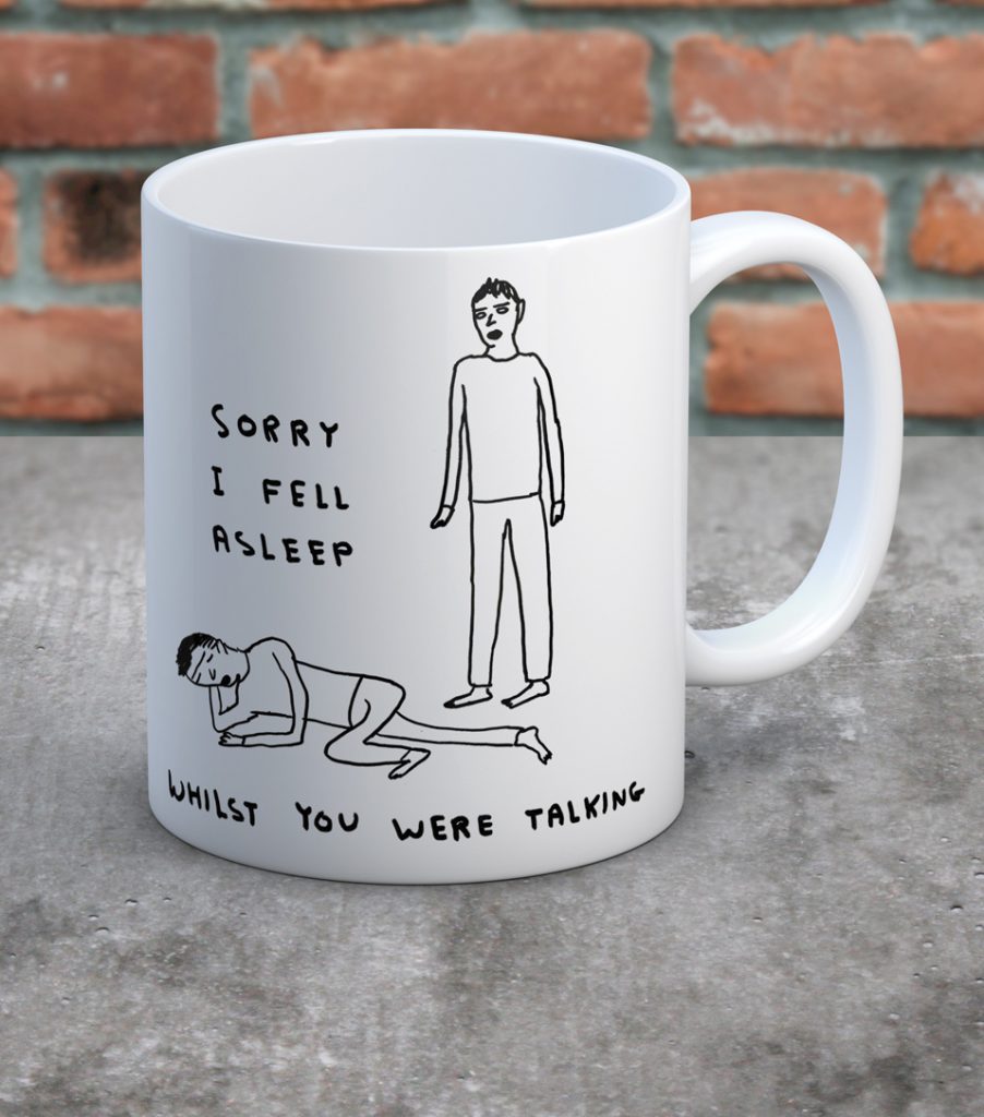 David Shrigley Boxed Mug - Sorry I Fell Asleep