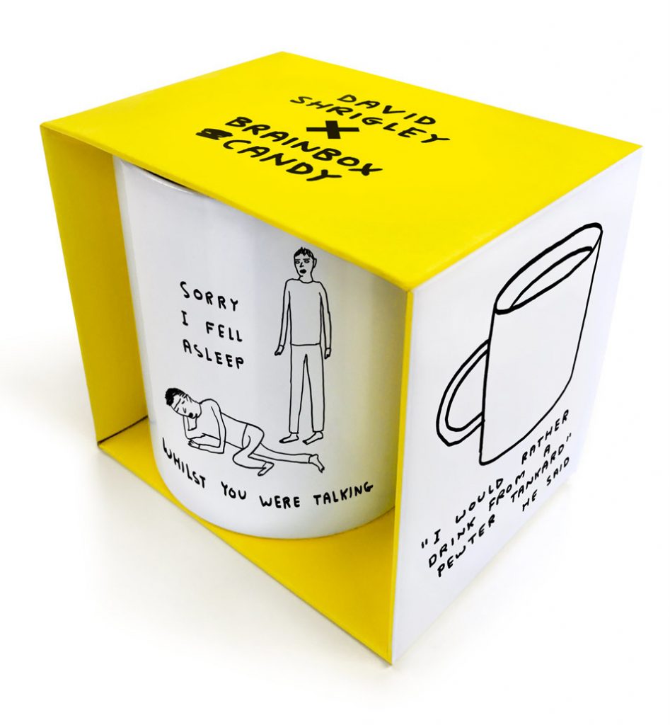 David Shrigley Boxed Mug – Sorry I Fell Asleep