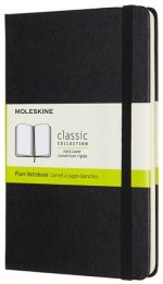 Moleskine Classic Notebook (Medium, Plain, Black, Hardcover)