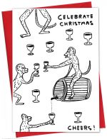 David Shrigley Christmas Card - Celebrate Monkeys
