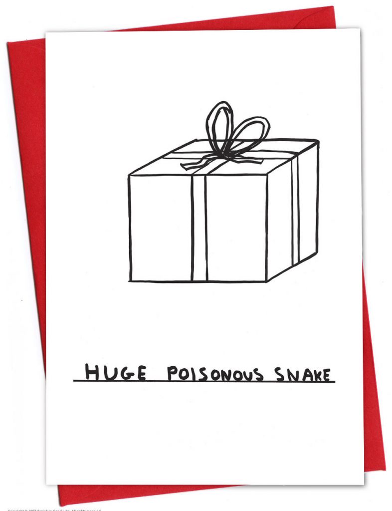 David Shrigley Christmas Card – Huge Poisonous Snake
