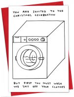 David Shrigley Christmas Card - Xmas Celebration Wash Clothes