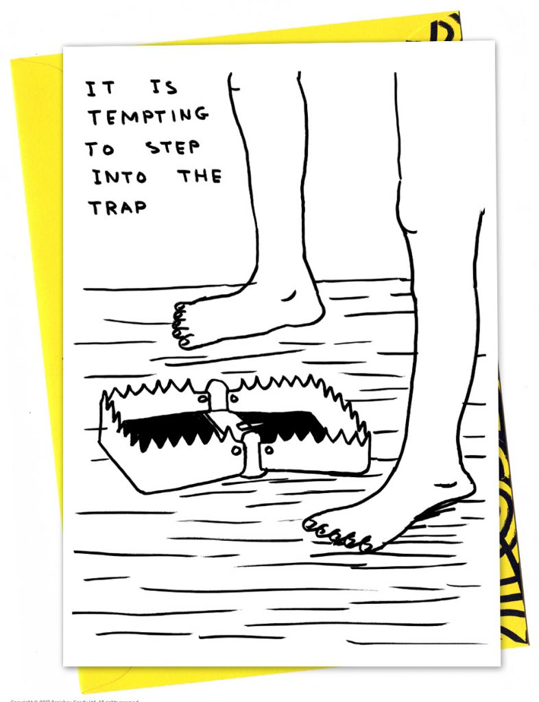 David Shrigley Greetings Card – Step By Step