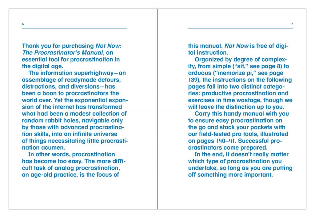 Not Now The Procrastinator’s Manual