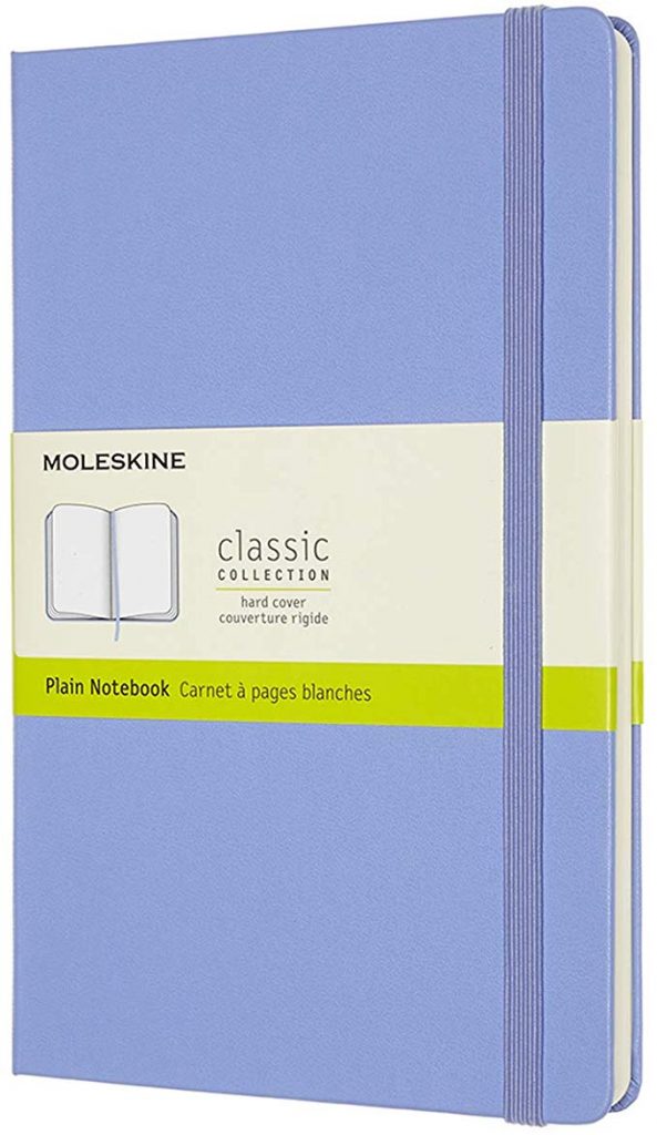 Moleskine – Plain Notebook, Hard Cover, Large, Hydrangea Blue